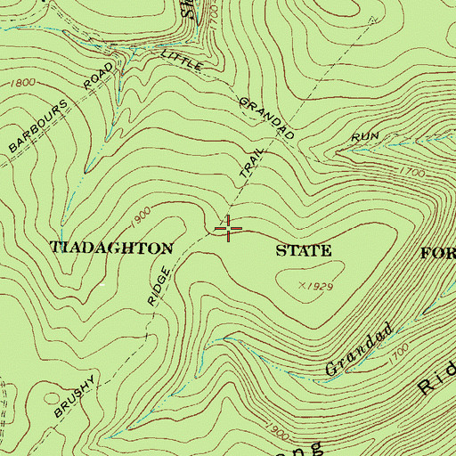 Topographic Map of Bushy Ridge Trail, PA