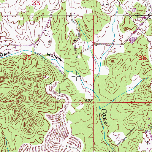 Topographic Map of Dark Hollow, AL