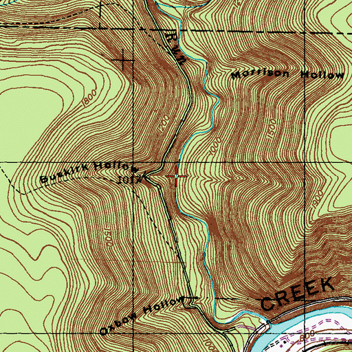 Topographic Map of Buskirk Hollow, PA