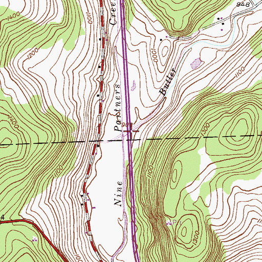 Topographic Map of Butler Creek, PA