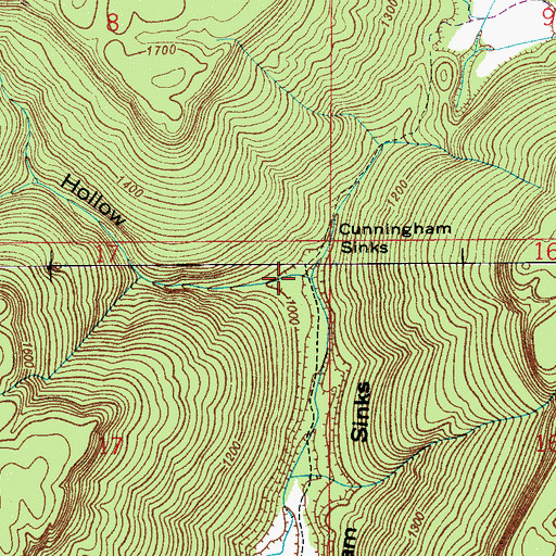 Topographic Map of Dark Hollow, AL