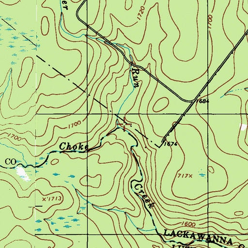 Topographic Map of Butler Run, PA