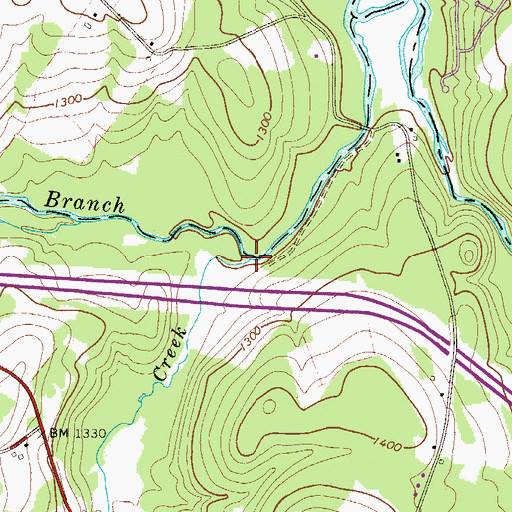 Topographic Map of Butternut Creek, PA