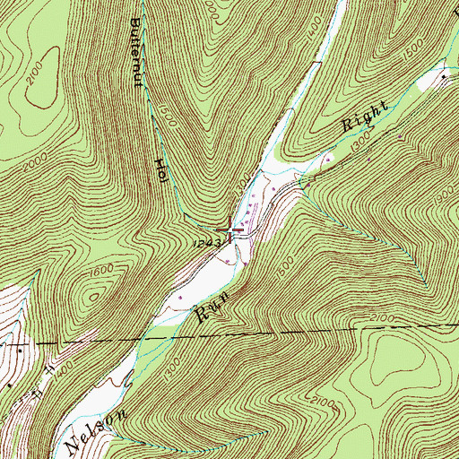 Topographic Map of Butternut Hollow, PA