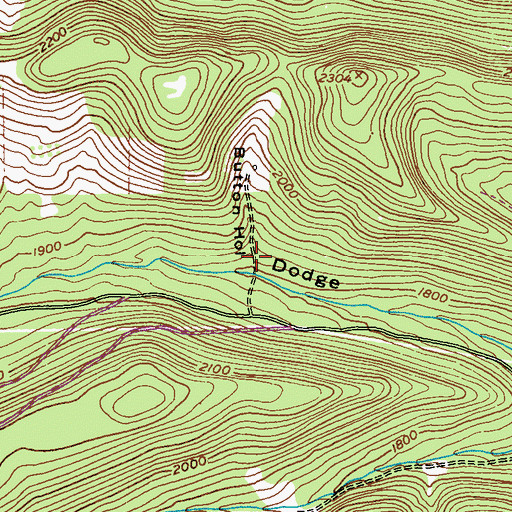 Topographic Map of Button Hollow, PA