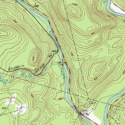 Topographic Map of Butz Run, PA
