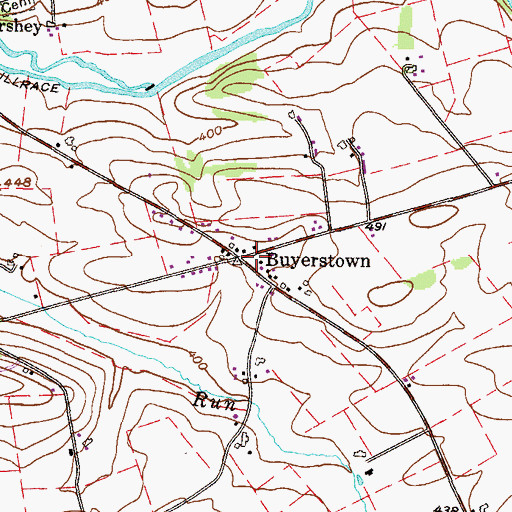 Topographic Map of Buyerstown, PA