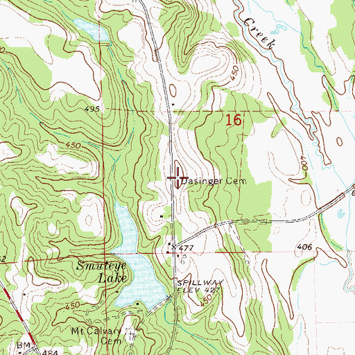 Topographic Map of Dasinger Cemetery, AL