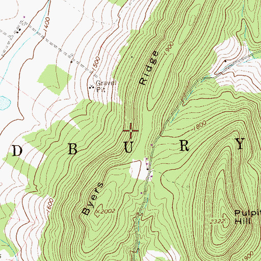 Topographic Map of Byers Ridge, PA