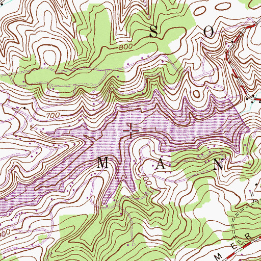 Topographic Map of C School, PA