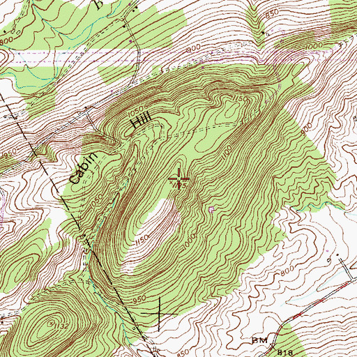 Topographic Map of Cabin Hill, PA