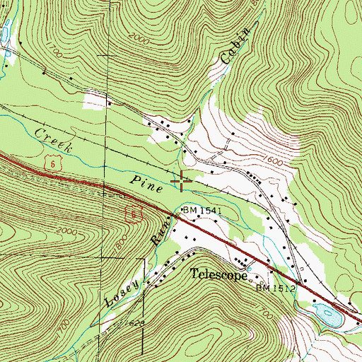 Topographic Map of Cabin Run, PA