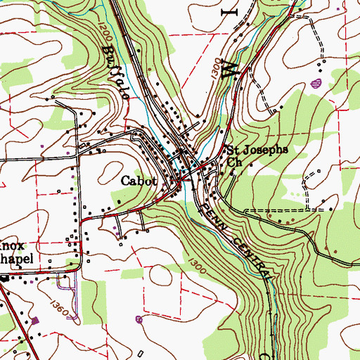 Topographic Map of Cabot, PA