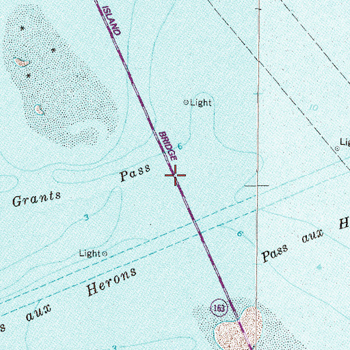 Topographic Map of Dauphin Island Bridge, AL
