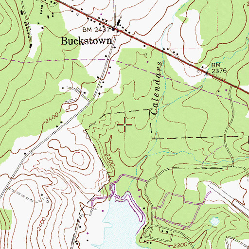 Topographic Map of Calendars Run, PA