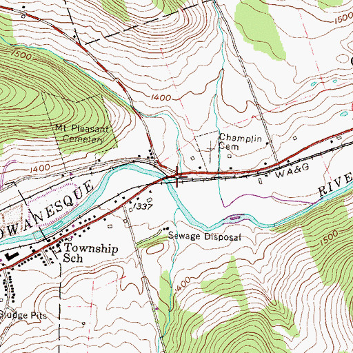 Topographic Map of California Brook, PA