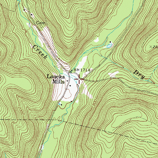 Topographic Map of California Creek, PA