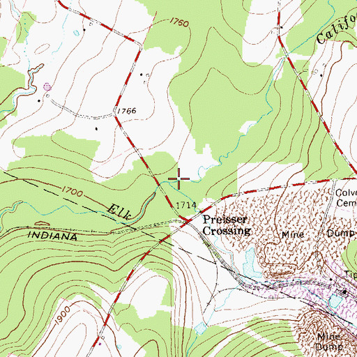Topographic Map of California Run, PA
