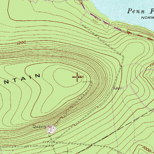Topographic Map of Call Mountain, PA