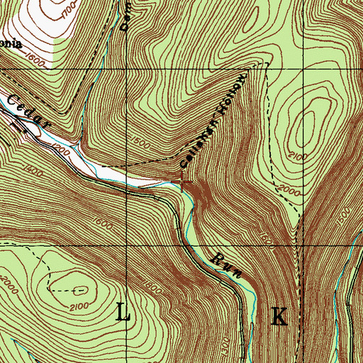 Topographic Map of Callahan Hollow, PA