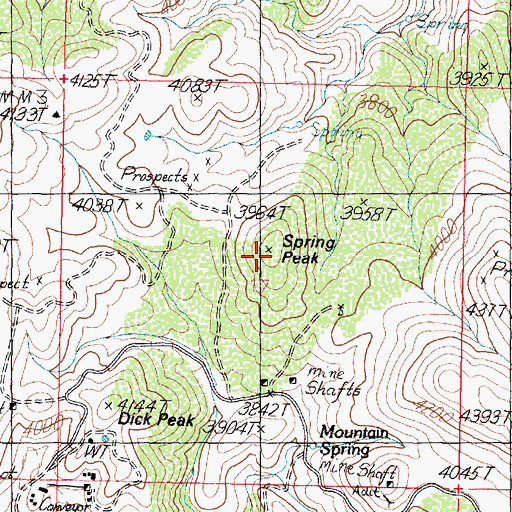Topographic Map of Spring Peak, AZ