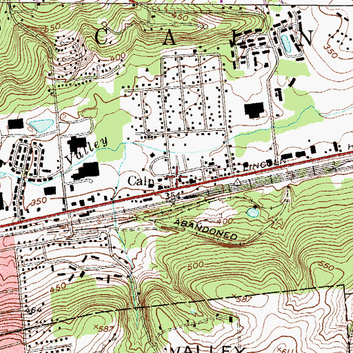 Topographic Map of Caln, PA