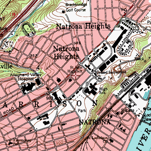 Topographic Map of Calvary Church, PA