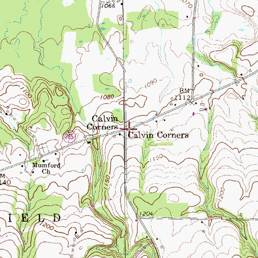 Topographic Map of Calvin Corners, PA