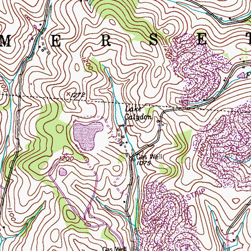 Topographic Map of Lake Calydon, PA