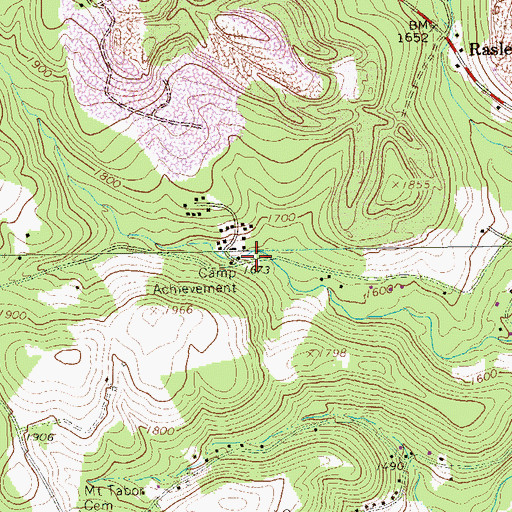 Topographic Map of Camp Achievement, PA