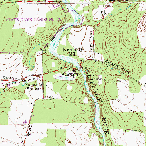 Topographic Map of Camp Agawam, PA