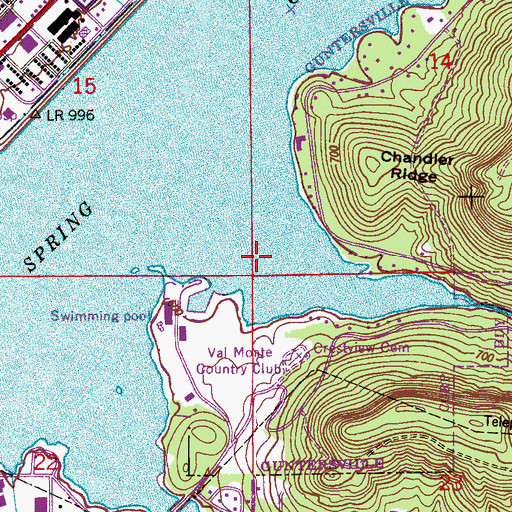 Topographic Map of Davidson Hollow, AL