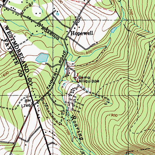 Topographic Map of Camp Alliquippa, PA