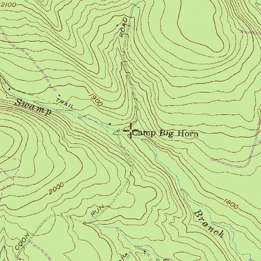 Topographic Map of Camp Big Horn, PA