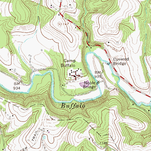Topographic Map of Camp Buffalo, PA
