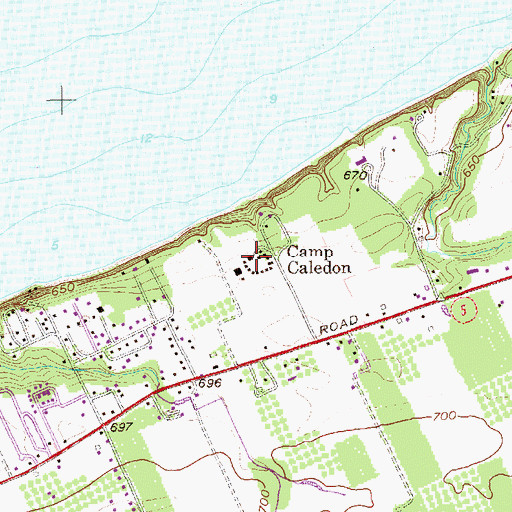 Topographic Map of Camp Caledon, PA