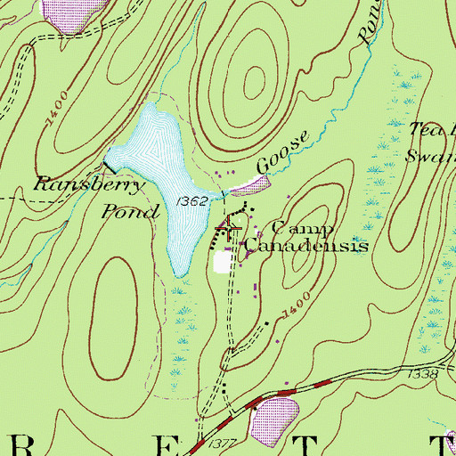 Topographic Map of Camp Canadensis, PA