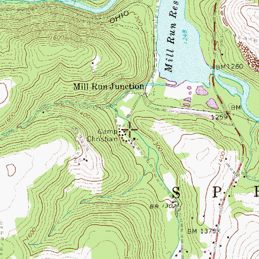 Topographic Map of Camp Christian, PA
