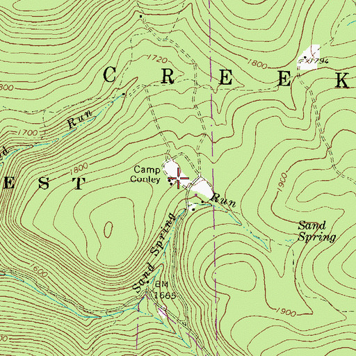 Topographic Map of Camp Conley, PA