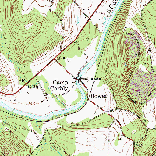 Topographic Map of Camp Corbly, PA