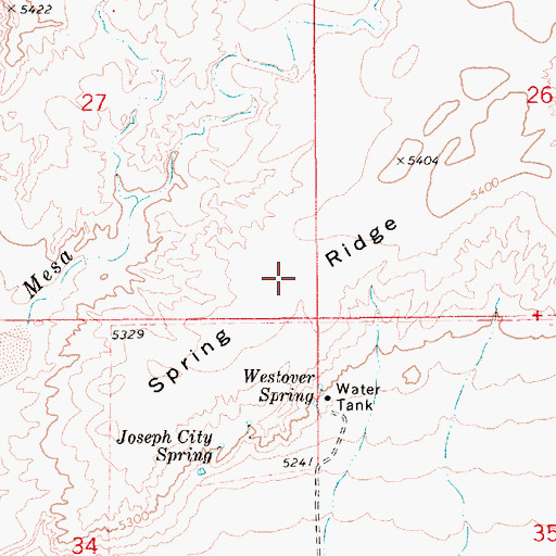 Topographic Map of Spring Ridge, AZ
