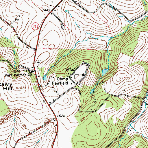 Topographic Map of Camp Fairfield, PA