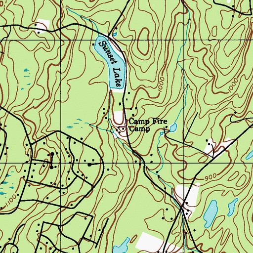 Topographic Map of Camp Fire Girls Camp, PA