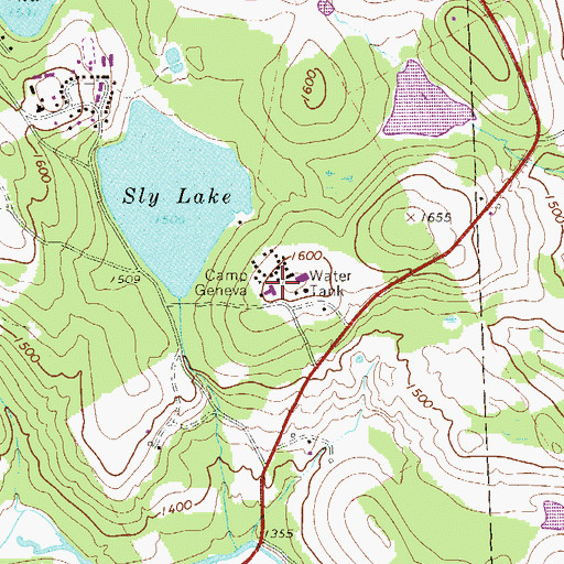 Topographic Map of Camp Geneva, PA