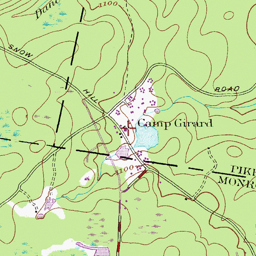 Topographic Map of Camp Girard, PA