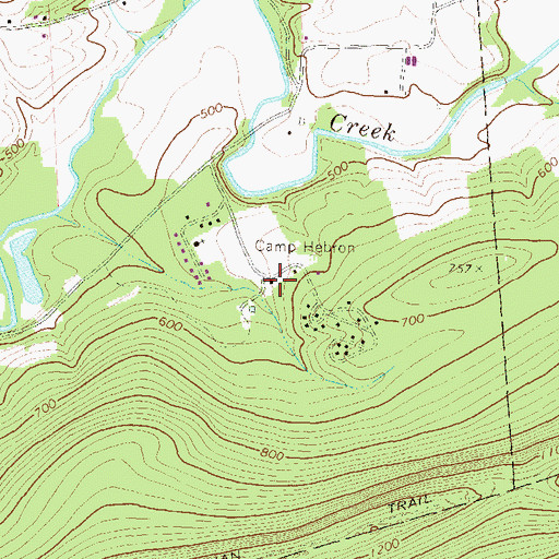 Topographic Map of Camp Hebron, PA