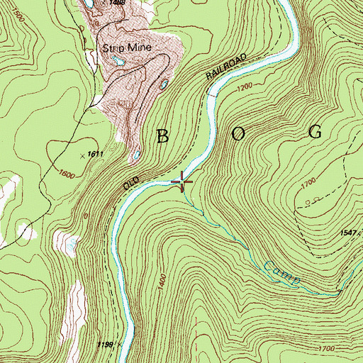 Topographic Map of Camp Hope Run, PA