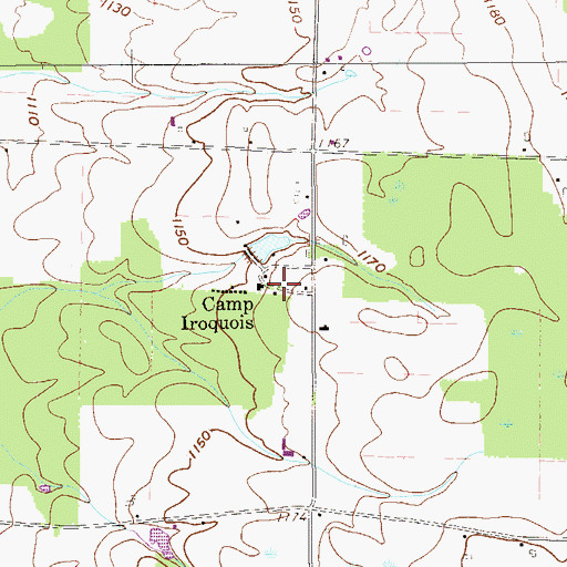 Topographic Map of Camp Iroquois, PA