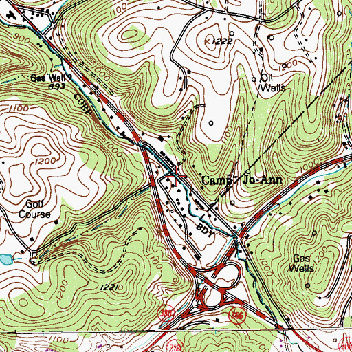 Topographic Map of Camp Jo-Ann, PA