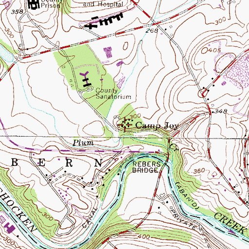 Topographic Map of Camp Joy, PA